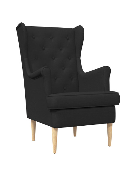 Poltrona con Ottomano 2 pz Nero Tessuto