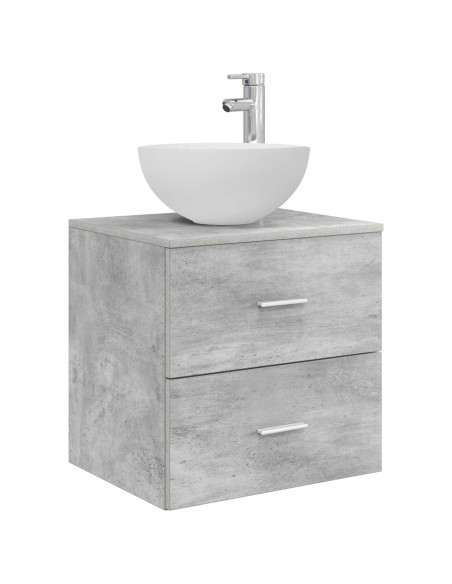 Set di Armadi da Bagno 3 pz Grigio Cemento 49,5 x 41 x 64,5 cm