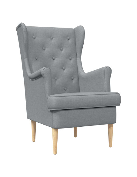 Poltrona con Ottomano 2 pz Grigio Chiaro Tessuto