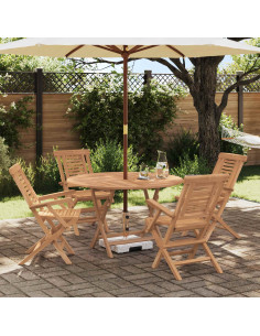 Set da Giardino 5 pz Marrone Legno di teak solido