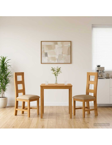 Set da pranzo 3 pz Beige Legno di Quercia Massello