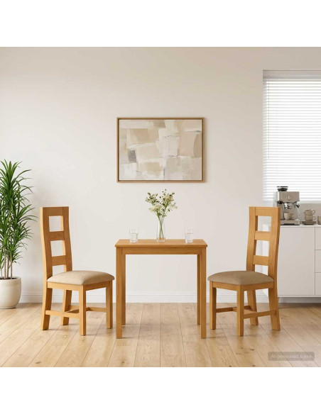 Set da pranzo 3 pz Beige Legno di Quercia Massello