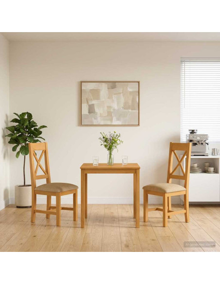 Set da pranzo 3 pz Beige Legno di Quercia Massello