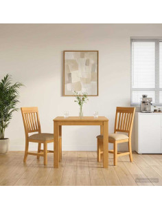 Set da pranzo 3 pz Beige Legno di Quercia Massello