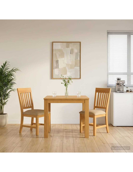 Set da pranzo 3 pz Beige Legno di Quercia Massello
