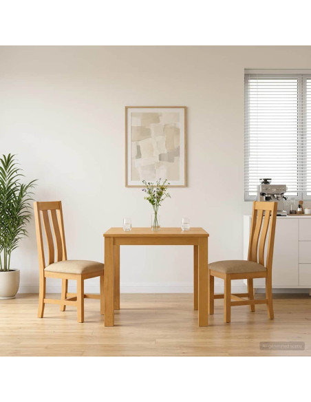 Set da pranzo 3 pz Beige Legno di Quercia Massello