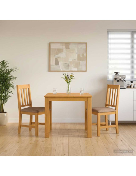 Set da pranzo 3 pz Grigio Legno di Quercia Massello