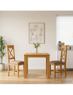 Set da pranzo 3 pz Grigio Legno di Quercia Massello