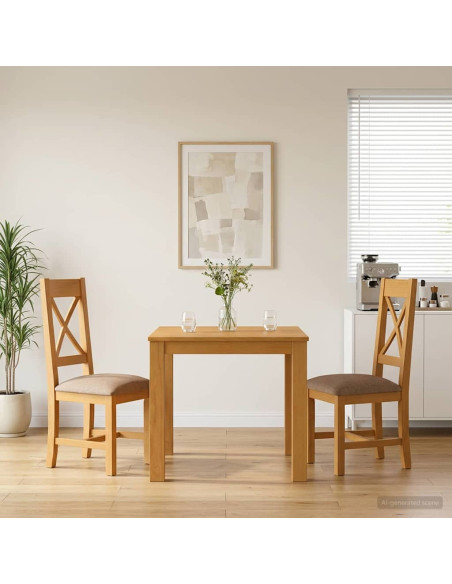 Set da pranzo 3 pz Grigio Legno di Quercia Massello