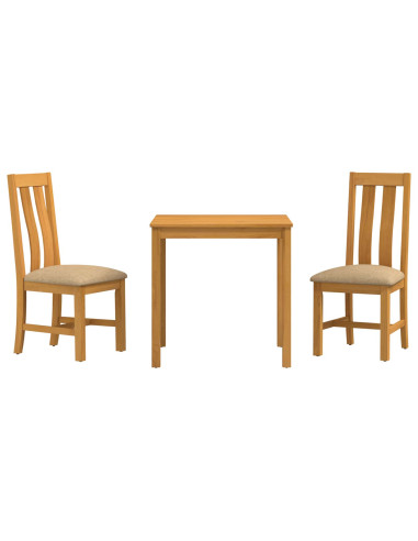 Set da pranzo 3 pz Beige Legno di Quercia Massello