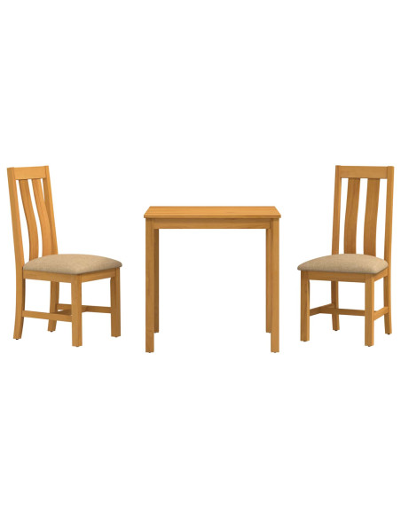 Set da pranzo 3 pz Beige Legno di Quercia Massello