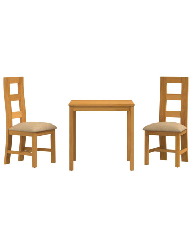 Set da pranzo 3 pz Beige Legno di Quercia Massello