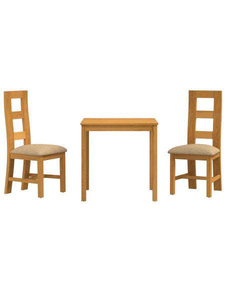 Set da pranzo 3 pz Beige Legno di Quercia Massello