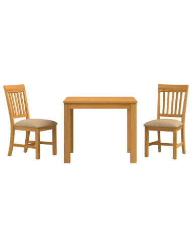 Set da pranzo 3 pz Beige Legno di Quercia Massello