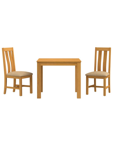 Set da pranzo 3 pz Beige Legno di Quercia Massello