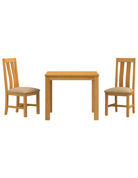 Set da pranzo 3 pz Beige Legno di Quercia Massello