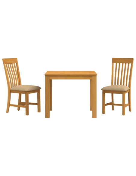 Set da pranzo 3 pz Beige Legno di Quercia Massello
