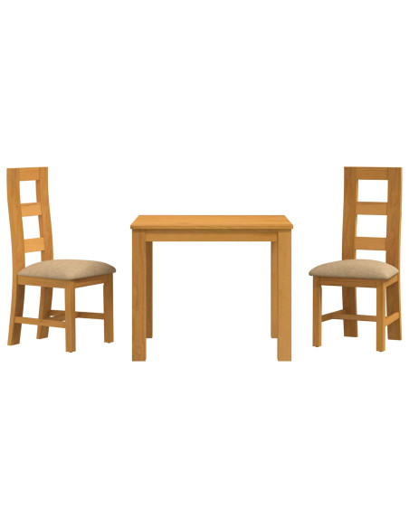 Set da pranzo 3 pz Beige Legno di Quercia Massello
