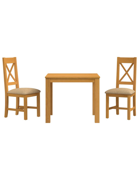 Set da pranzo 3 pz Beige Legno di Quercia Massello