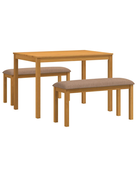 Set da pranzo 3 pz Grigio Legno di Quercia Massello