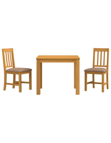 Set da pranzo 3 pz Grigio Legno di Quercia Massello