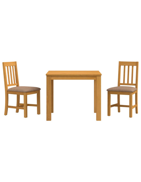 Set da pranzo 3 pz Grigio Legno di Quercia Massello