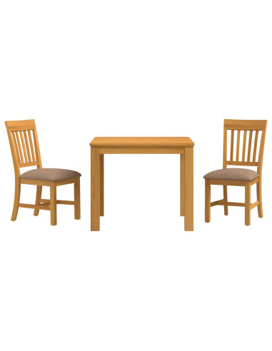 Set da pranzo 3 pz Grigio Legno di Quercia Massello