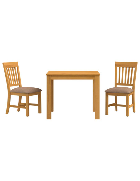 Set da pranzo 3 pz Grigio Legno di Quercia Massello