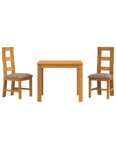 Set da pranzo 3 pz Grigio Legno di Quercia Massello