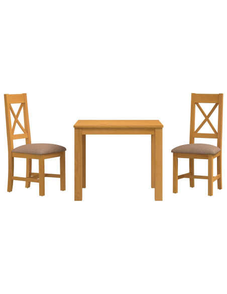 Set da pranzo 3 pz Grigio Legno di Quercia Massello