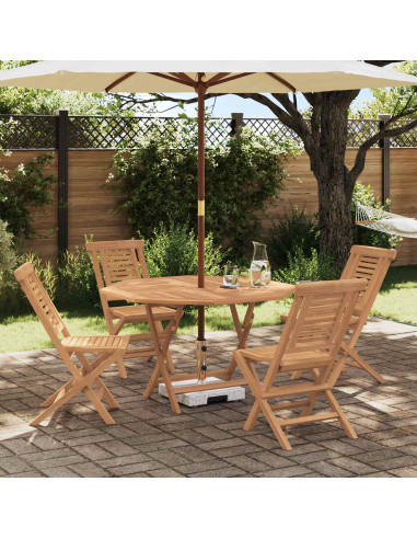 Set da Giardino 5 pz Marrone Legno di teak solido