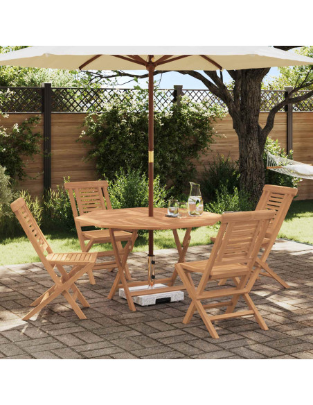 Set da Giardino 5 pz Marrone Legno di teak solido