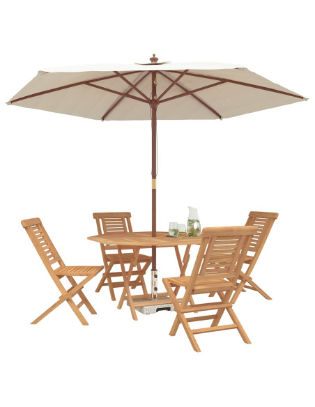 Set da Giardino 5 pz Marrone Legno di teak solido