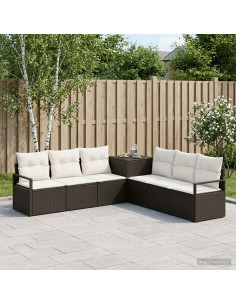 Set di divani 7 pz Nero e Bianco Crema