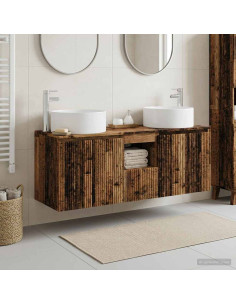 Set di Armadi da Bagno 3 pz Legno antico 49,5 x 44,5 x 65,5 cm