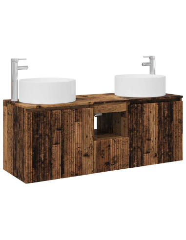 Set di Armadi da Bagno 3 pz Legno antico 49,5 x 44,5 x 65,5 cm