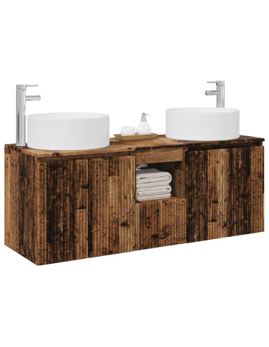 Set di Armadi da Bagno 3 pz Legno antico 49,5 x 44,5 x 65,5 cm