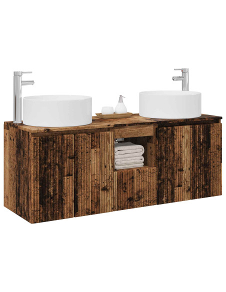 Set di Armadi da Bagno 3 pz Legno antico 49,5 x 44,5 x 65,5 cm