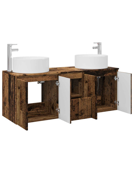 Set di Armadi da Bagno 3 pz Legno antico 49,5 x 44,5 x 65,5 cm