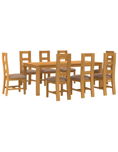 Set da pranzo 9 pz Grigio Legno di Quercia Massello
