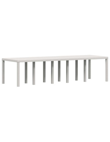 Set da Pranzo per Giardino 14 pz Bianco e Crema PP