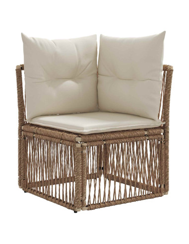 Set Divano da Giardino 12 pz Beige e Bianco Crema polyrattan