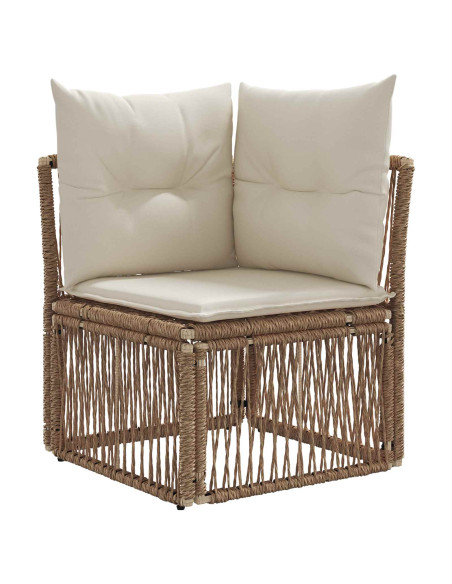 Set Divano da Giardino 12 pz Beige e Bianco Crema polyrattan