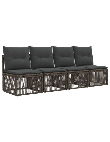 Set Divano da Giardino 12 pz Grigio e Grigio Scuro polyrattan