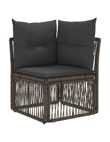 Set Divano da Giardino 14 pz Grigio e Grigio Scuro polyrattan