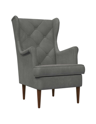 Poltrona con Ottomano 2 pz Grigio Scuro Velluto