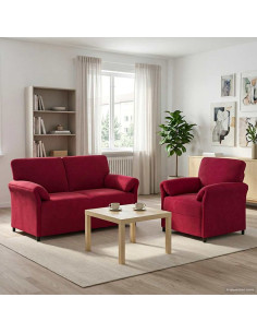 Set di divani 2 pz Rosso Vino Velluto
