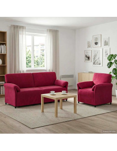 Set di divani 2 pz Rosso Vino Velluto