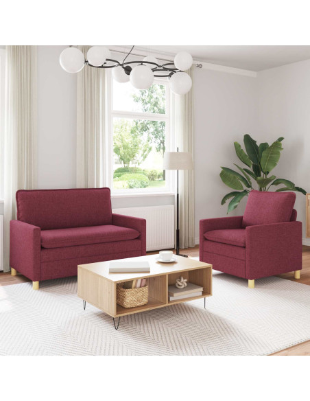 Set di divani 2 pz Rosso Vino Tessuto