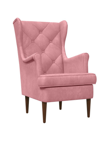 Poltrona con Ottomano 2 pz Rosa Velluto